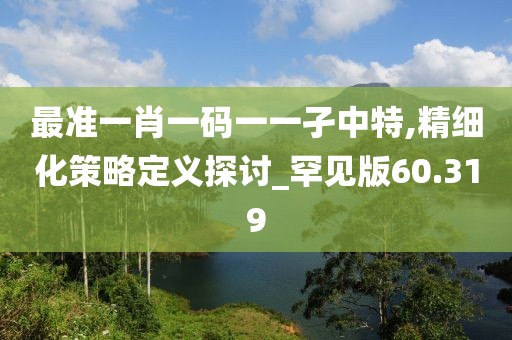 最准一肖一码一一孑中特,精细化策略定义探讨_罕见版60.319