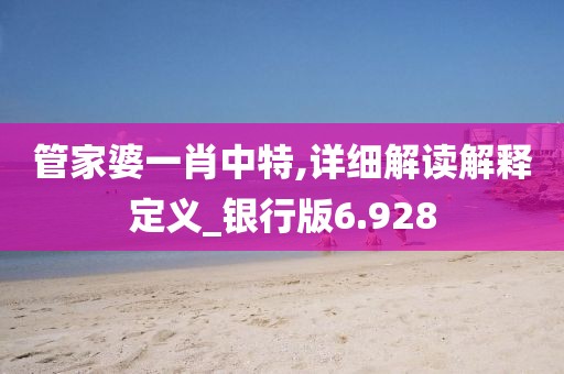 管家婆一肖中特,详细解读解释定义_银行版6.928