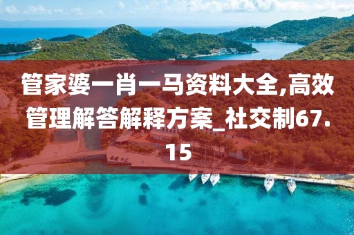 管家婆一肖一马资料大全,高效管理解答解释方案_社交制67.15