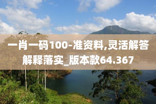 一肖一码100-准资料,灵活解答解释落实_版本款64.367