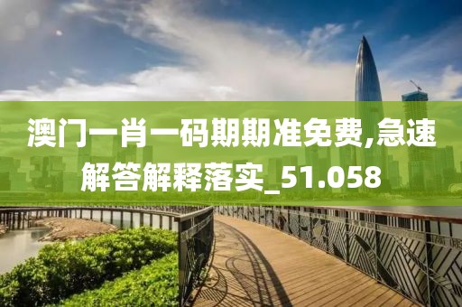 澳门一肖一码期期准免费,急速解答解释落实_51.058