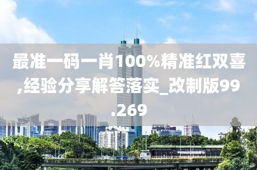 最准一码一肖100%精准红双喜,经验分享解答落实_改制版99.269