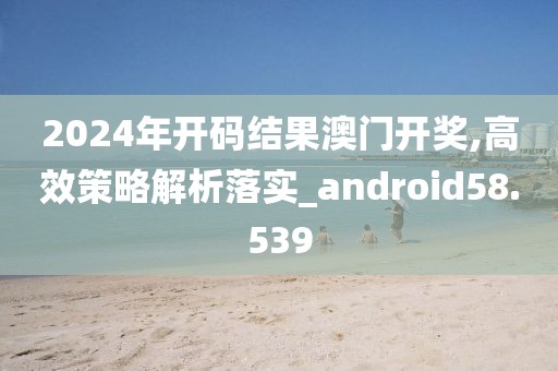 2024年开码结果澳门开奖,高效策略解析落实_android58.539