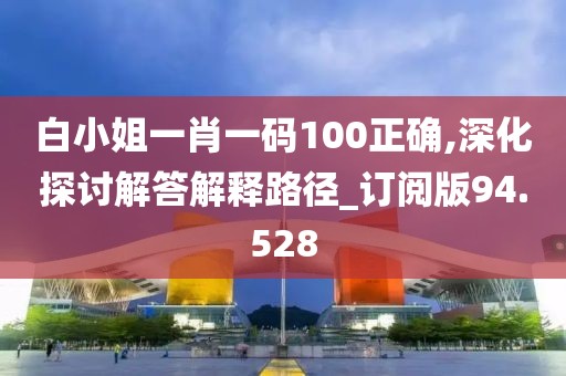白小姐一肖一码100正确,深化探讨解答解释路径_订阅版94.528