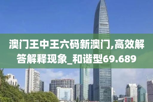 澳门王中王六码新澳门,高效解答解释现象_和谐型69.689