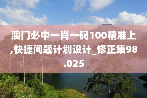 澳门必中一肖一码100精准上,快捷问题计划设计_修正集98.025