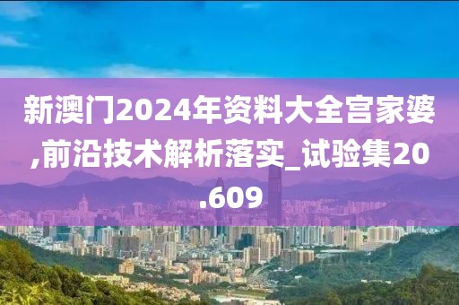 新澳门2024年资料大全宫家婆,前沿技术解析落实_试验集20.609