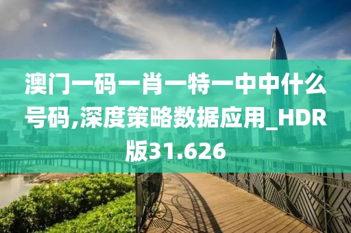 澳门一码一肖一特一中中什么号码,深度策略数据应用_HDR版31.626