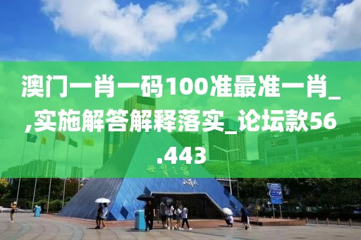 澳门一肖一码100准最准一肖_,实施解答解释落实_论坛款56.443