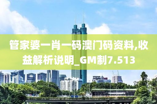 管家婆一肖一码澳门码资料,收益解析说明_GM制7.513