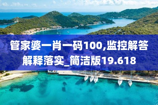 管家婆一肖一码100,监控解答解释落实_简洁版19.618