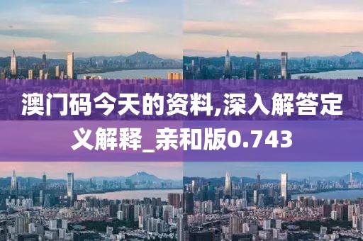澳门码今天的资料,深入解答定义解释_亲和版0.743