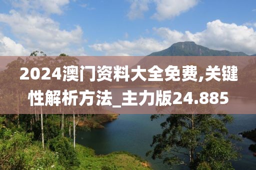 2024澳门资料大全免费,关键性解析方法_主力版24.885