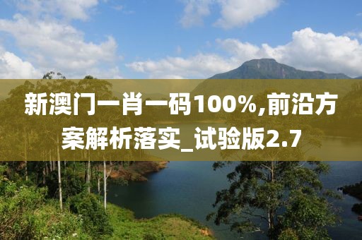 新澳门一肖一码100%,前沿方案解析落实_试验版2.7