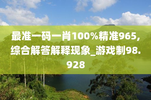 最准一码一肖100%精准965,综合解答解释现象_游戏制98.928