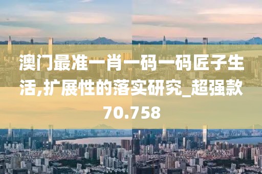 澳门最准一肖一码一码匠子生活,扩展性的落实研究_超强款70.758