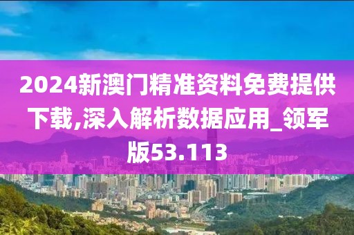 2024新澳门精准资料免费提供下载,深入解析数据应用_领军版53.113