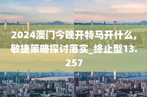2024澳门今晚开特马开什么,敏捷策略探讨落实_终止型13.257