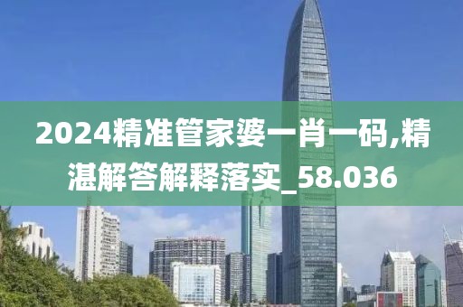 2024精准管家婆一肖一码,精湛解答解释落实_58.036