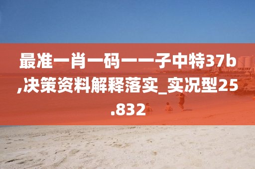 最准一肖一码一一子中特37b,决策资料解释落实_实况型25.832