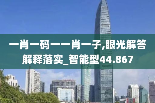 一肖一码一一肖一子,眼光解答解释落实_智能型44.867