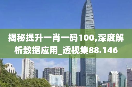 揭秘提升一肖一码100,深度解析数据应用_透视集88.146