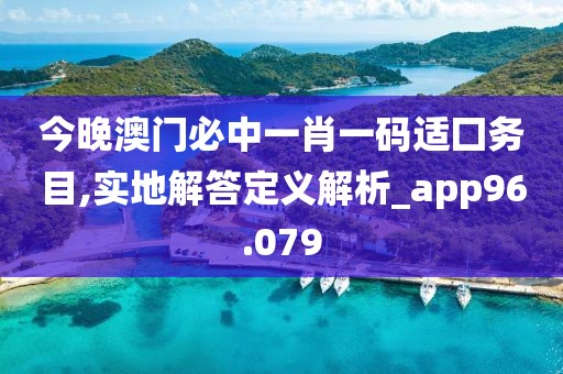 今晚澳门必中一肖一码适囗务目,实地解答定义解析_app96.079