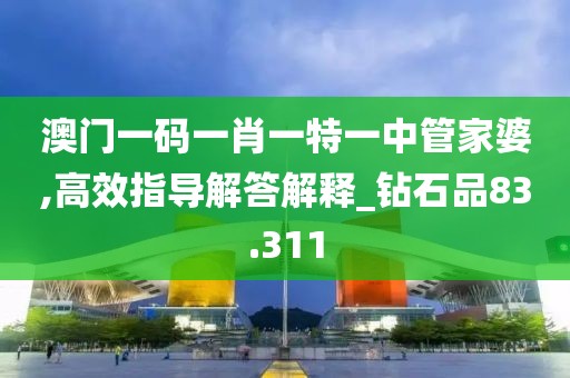 澳门一码一肖一特一中管家婆,高效指导解答解释_钻石品83.311