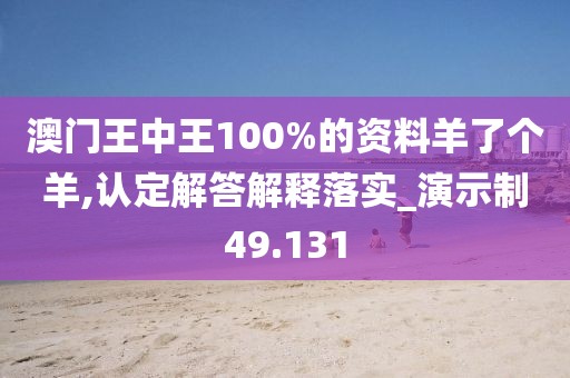 澳门王中王100%的资料羊了个羊,认定解答解释落实_演示制49.131