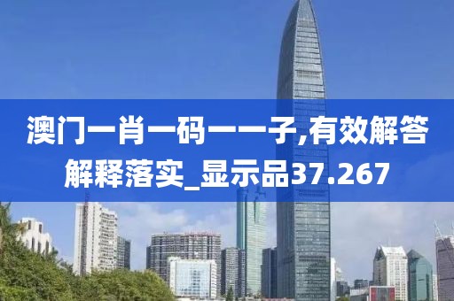 澳门一肖一码一一子,有效解答解释落实_显示品37.267