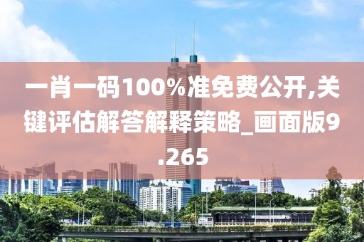 一肖一码100%准免费公开,关键评估解答解释策略_画面版9.265
