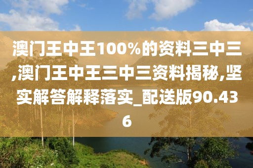 澳门王中王100%的资料三中三,澳门王中王三中三资料揭秘,坚实解答解释落实_配送版90.436