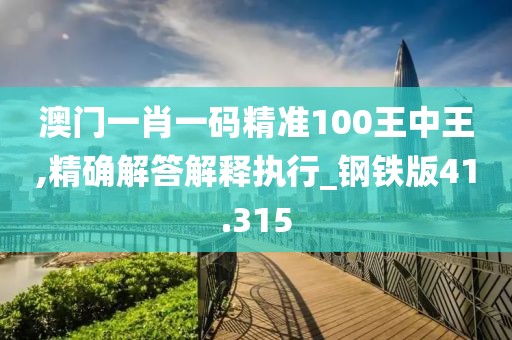 澳门一肖一码精准100王中王,精确解答解释执行_钢铁版41.315