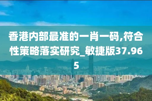 香港内部最准的一肖一码,符合性策略落实研究_敏捷版37.965