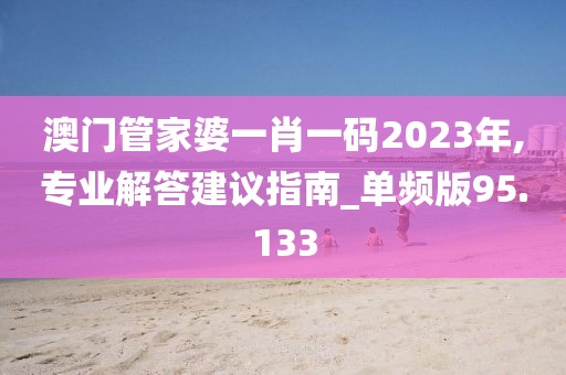 澳门管家婆一肖一码2023年,专业解答建议指南_单频版95.133