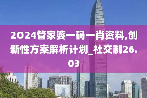 2O24管家婆一码一肖资料,创新性方案解析计划_社交制26.03