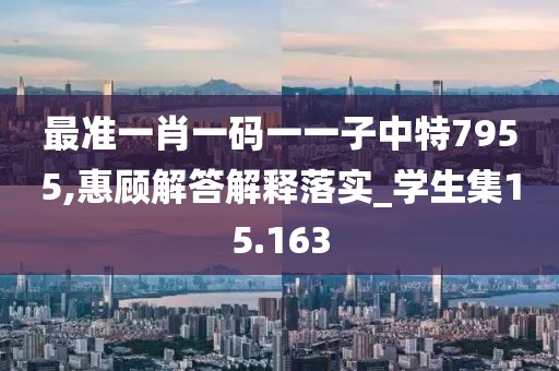 最准一肖一码一一子中特7955,惠顾解答解释落实_学生集15.163
