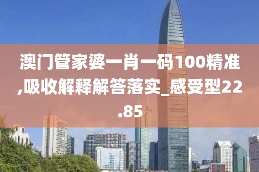 澳门管家婆一肖一码100精准,吸收解释解答落实_感受型22.85