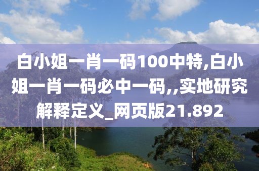 白小姐一肖一码100中特,白小姐一肖一码必中一码,,实地研究解释定义_网页版21.892