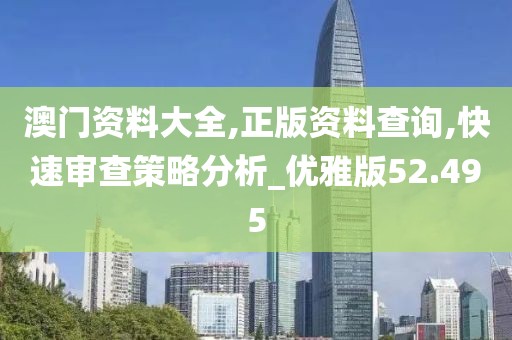 澳门资料大全,正版资料查询,快速审查策略分析_优雅版52.495