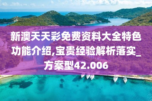 新澳天天彩免费资料大全特色功能介绍,宝贵经验解析落实_方案型42.006