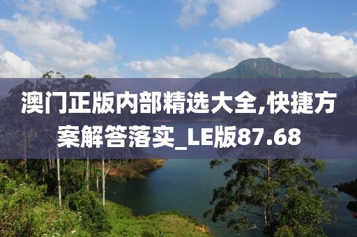 澳门正版内部精选大全,快捷方案解答落实_LE版87.68