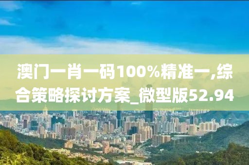 澳门一肖一码100%精准一,综合策略探讨方案_微型版52.94