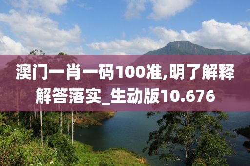 澳门一肖一码100准,明了解释解答落实_生动版10.676