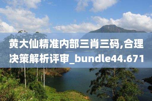 黄大仙精准内部三肖三码,合理决策解析评审_bundle44.671