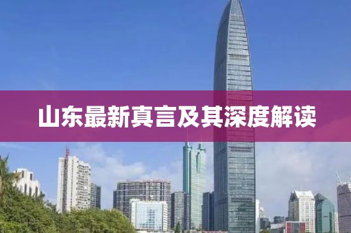 山东最新真言及其深度解读