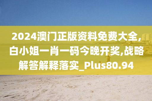 2024澳门正版资料免费大全,白小姐一肖一码今晚开奖,战略解答解释落实_Plus80.94