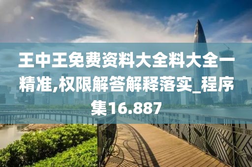 王中王免费资料大全料大全一精准,权限解答解释落实_程序集16.887
