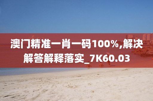 澳门精准一肖一码100%,解决解答解释落实_7K60.03