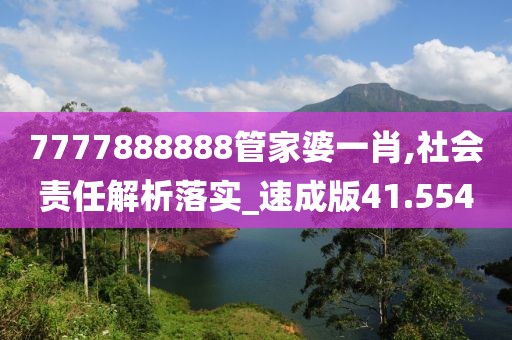 7777888888管家婆一肖,社会责任解析落实_速成版41.554